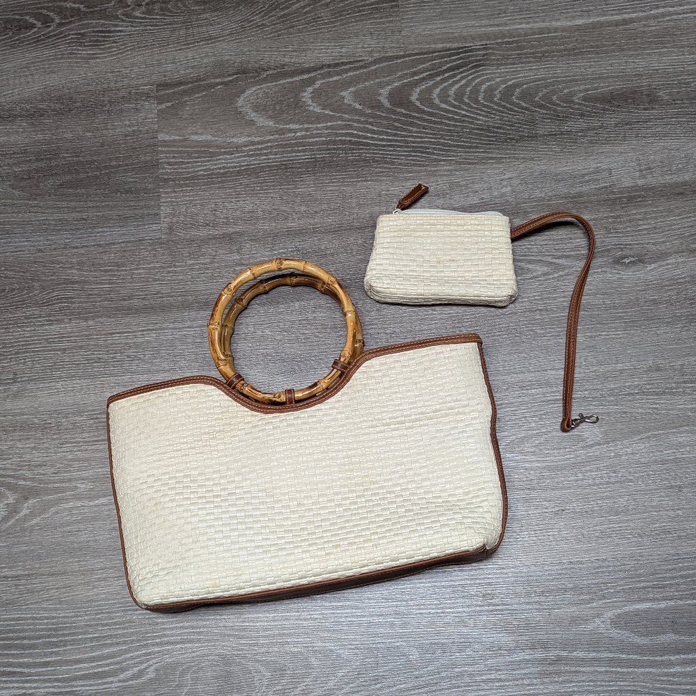 CHARTER CLUB | classic raffia top handle